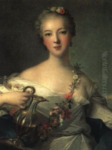 Portrait Of Louise Henriette De Bourbon-courti by Jean Marc Nattier