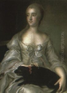 Portrait Of A Lady, Seated Three-quarter Length, In A White Dress by Jean Marc Nattier