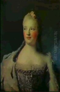 Portrait De Marie Josephe De Saxe by Jean Marc Nattier