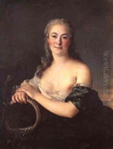 Portrait De Jeune Femme En Source by Jean Marc Nattier