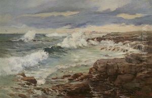 Seascape With Gulls And Boulders