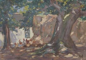 Cape Farmyard With Chickens by Pieter Hugo Naude