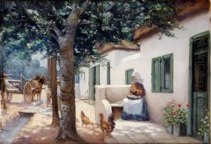 Chickens On A Worcester Street by Pieter Hugo Naude