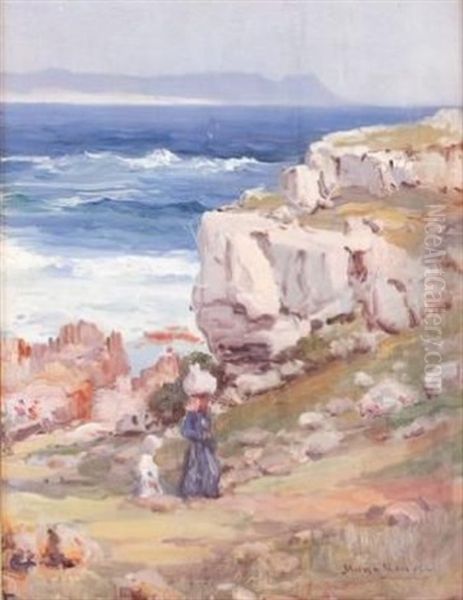 Figures With The Hermanus Coastline Beyond - view 1