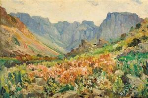 A Mountain Landscape by Pieter Hugo Naude