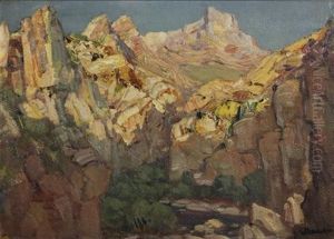 A View Of The Hex River Valley by Pieter Hugo Naude