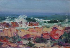 Seascape With Boulders In The Foreground