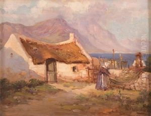 Preparing The Nets, Old Harbour Hermanus by Pieter Hugo Naude