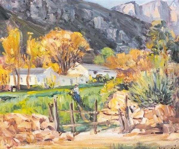 A Figure By A Farmhouse - view 1
