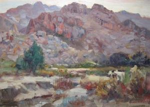 River And Mountains by Pieter Hugo Naude