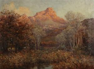 A Cottage Beneath The Mountains by Pieter Hugo Naude