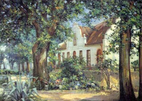 A Cape Dutch Farmhouse Amidst Trees - view 1