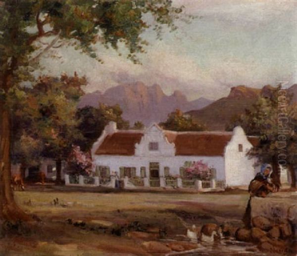 Cape Farmhouse With A Duck Pond In The Foreground - view 1