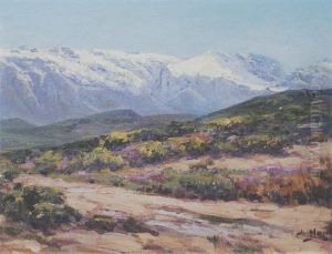 Brandwacht Mountains With Meirings Plateau Covered In Snow Beyond