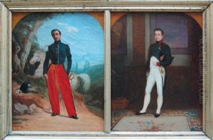 Portrait En Pied Representant Andre Ferrus (+ Portrait En Pied Representant Guillaume Ferrus; 2 Works) by Jules Ambroise Francois Naudin