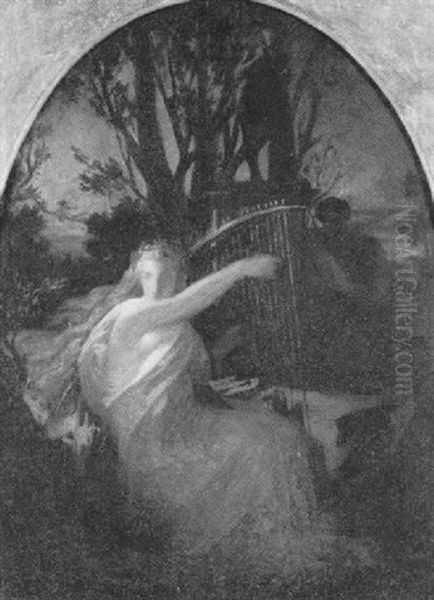 Nymphe An Der Harfe - view 1