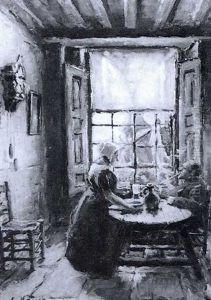 Hollandisches Fischerpaar Bei Der Mahlzeit In Einer Stube Mit Grossem Fenster Hollandisches Fischerpaar Bei Der Mahlzeit In Einer Stube Mit Grossem Fenster