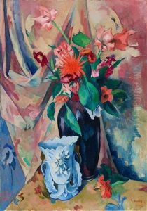 Blumenstilleben Mit Heller Vase Blumenstilleben Mit Heller Vase