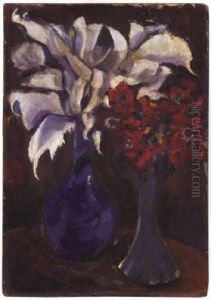 Blumenstilleben Mit Zwei Vasen Blumenstilleben Mit Zwei Vasen
