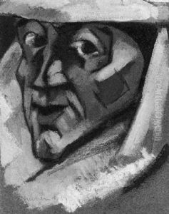 Kopf Zu Pierrot I by Heinrich Nauen