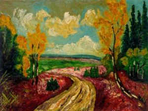 Landschaft (heidelandschaft) by Heinrich Nauen