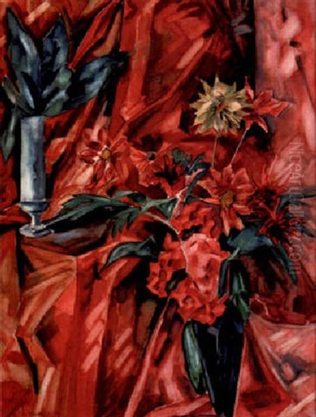 Zwei Vasen Mit Blumen - view 1