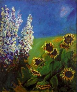 Rittersporn Und Sonnenblumen Rittersporn Und Sonnenblumen