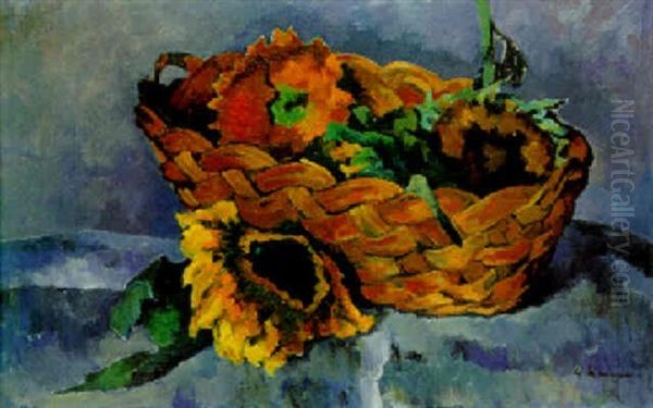 Korb Mit Sonnenblumen - view 1