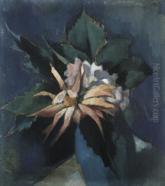 Stilleben Mit Blume In Blauer Vase - view 1