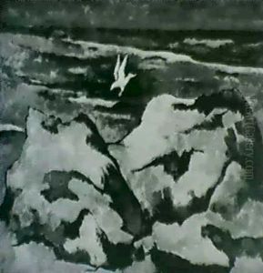 Dunenlandschaft Mit Mowe by Heinrich Nauen