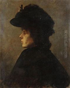 Portrait D'une Dame De Profil by Georges Nauwelaerts