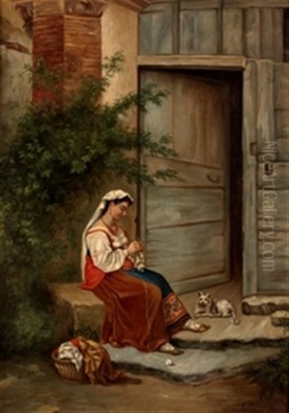 Mujer Cosiendo - view 1