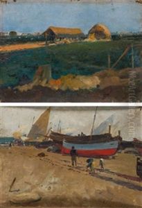 Paisaje Y Playa (pair) by Jose Navarro Llorens
