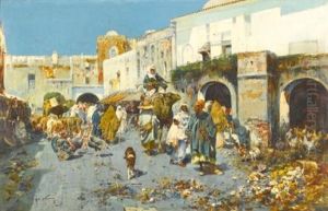 A Bustling Street by Jose Navarro Llorens