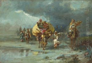 Caravane Sous La Tempete by Jose Navarro Llorens