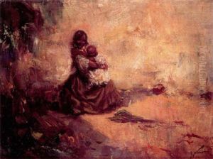 Gitana Con Nino by Jose Navarro Llorens