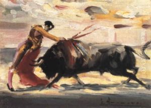 The Bullfight by Jose Navarro Llorens
