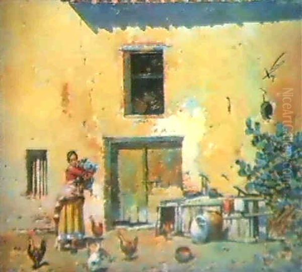 Dando De Comer A Las Gallinas - view 1
