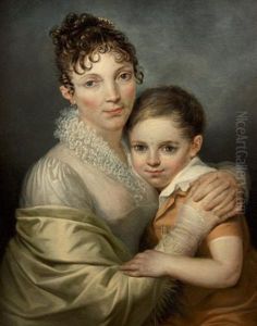 Portrait De Femme Et De Son Fils by Francois-Joseph Navez