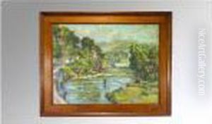 Man Fishing In River by Samuel John Lamorna Birch