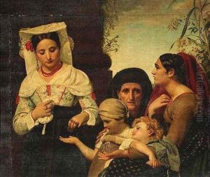 Eine Vornehme Romerin Gibt Einer Jungen Mutter Und Ihren Kindern Ein Almosen