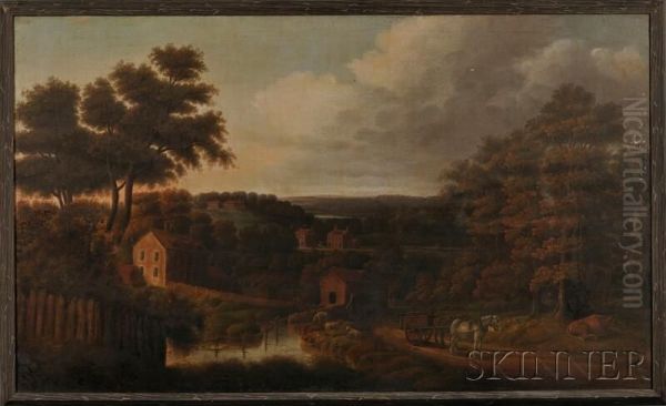 Pennsylvania Landscape: The Village Road - view 1
