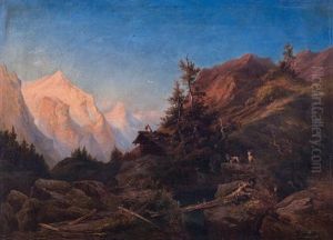 Romanticka Krajina - Motiv Z Alp by Josef Navratil