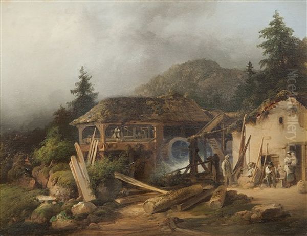 Countryside With Mountain's Saw Mill - view 1