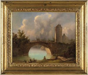 Landschaft Mit Steinbogenbrucke Und Turm