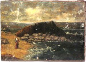 Seaside With Woman And Child