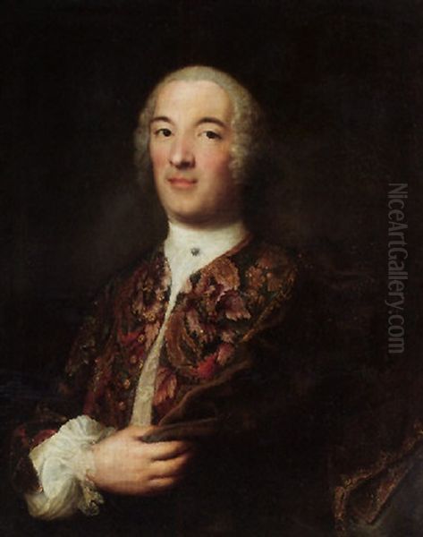Portrait Of A Gentleman Wearing An Embroidered Waistcoat - view 1
