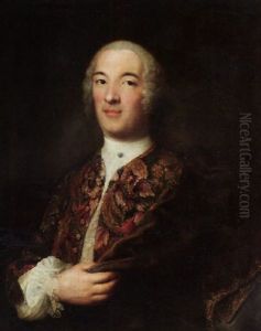 Portrait Of A Gentleman Wearing An Embroidered Waistcoat