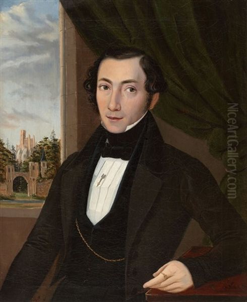 Portrait Of A Man In Front Of A Window - view 1