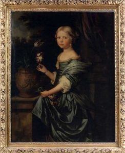 Portrait De Jeune Fille Au Bouquet De Fleurs